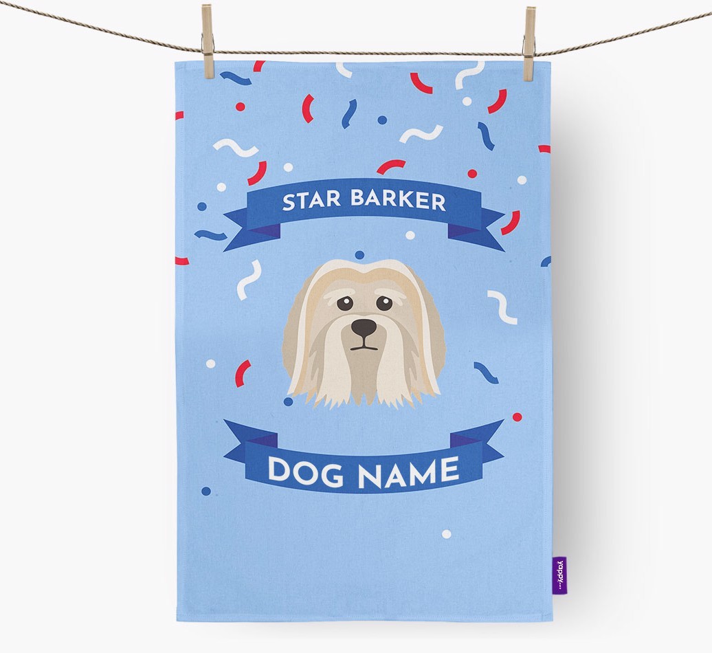 'Star Barker' - Personalized {breedFullName} Tea Towel