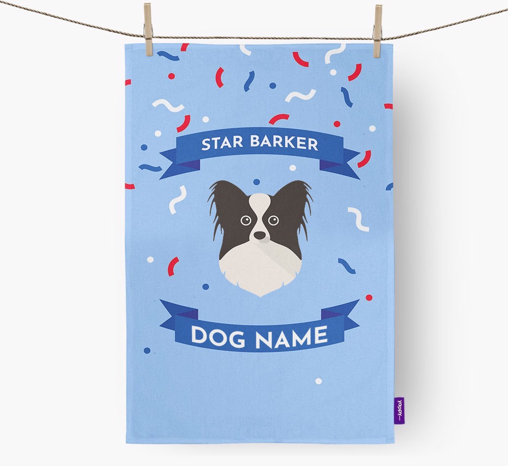 Personalised 'Star Barker' Tea Towel with {breedFullName} Icon