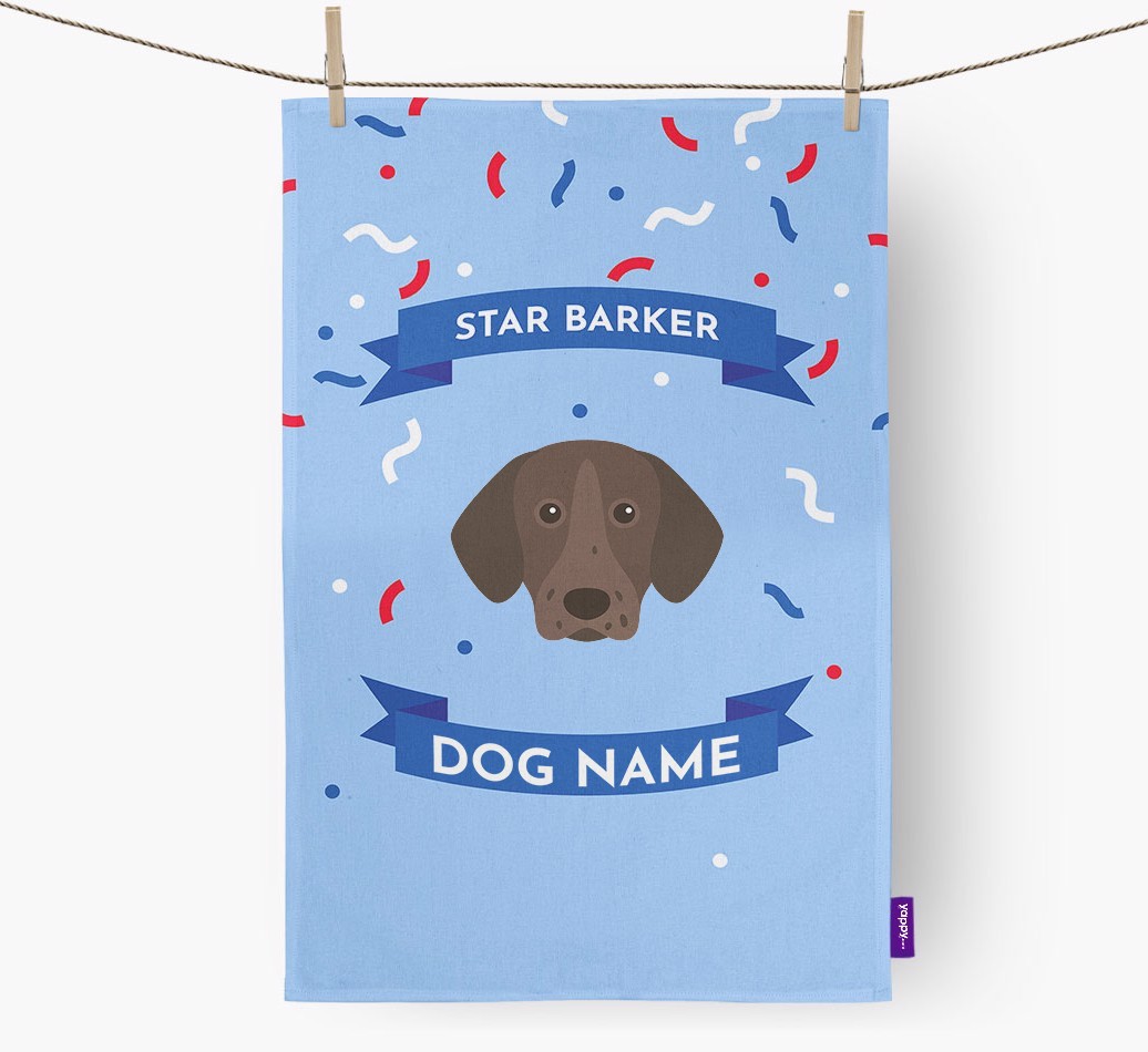 Personalised 'Star Barker' Tea Towel with {breedFullName} Icon
