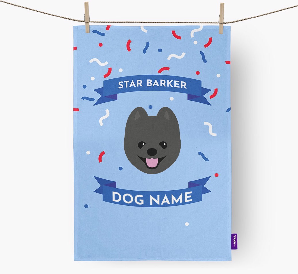'Star Barker' - Personalized {breedFullName} Tea Towel