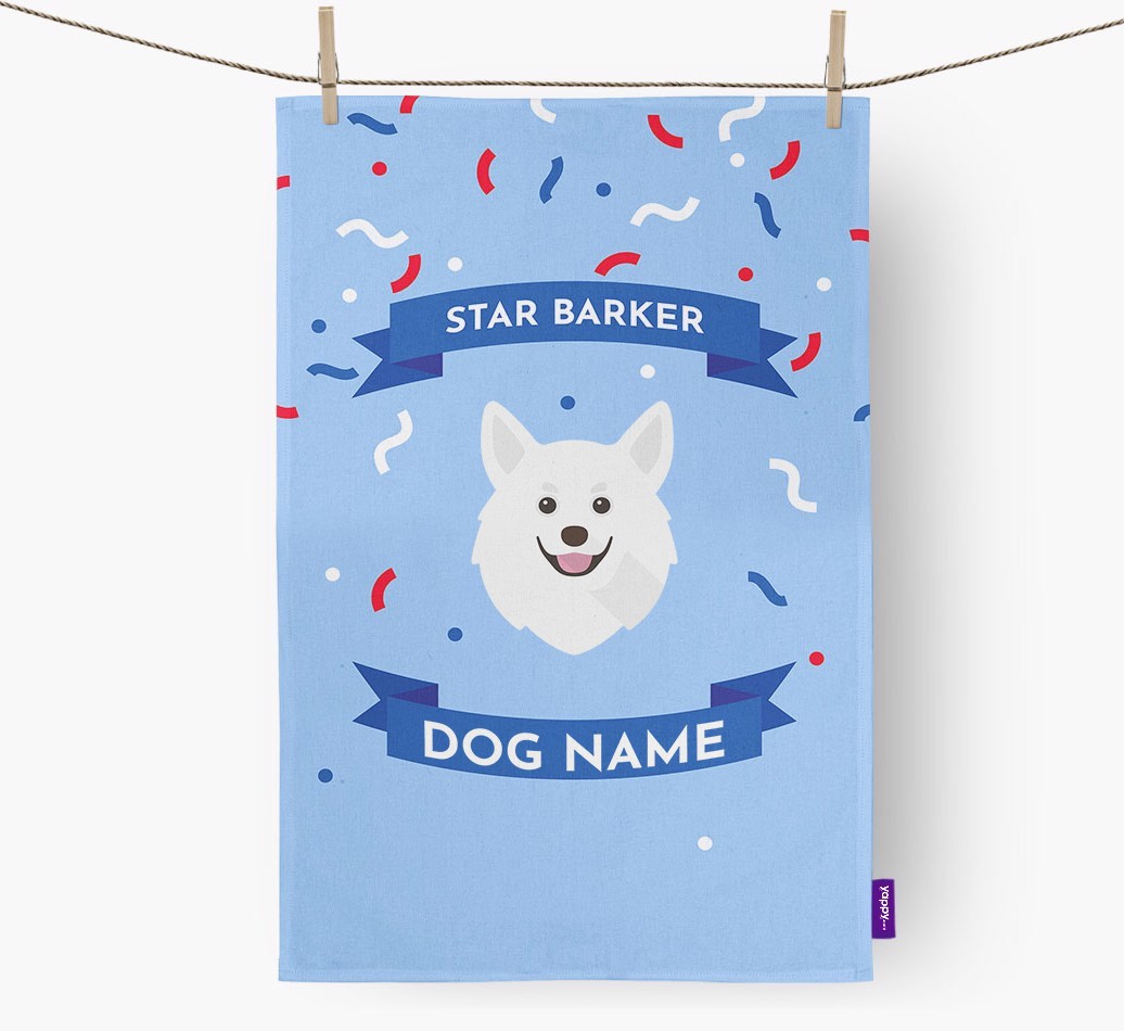 Personalised 'Star Barker' Tea Towel with {breedFullName} Icon
