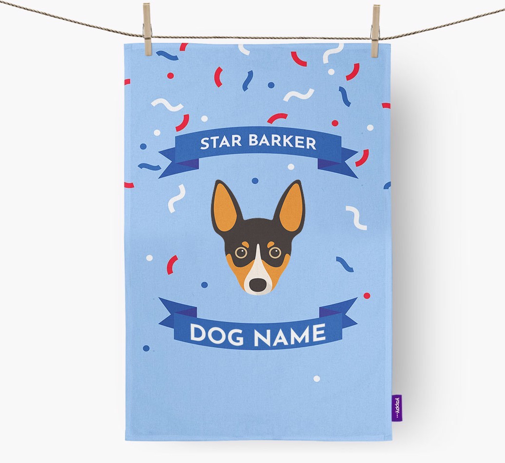Personalised 'Star Barker' Tea Towel with {breedFullName} Icon