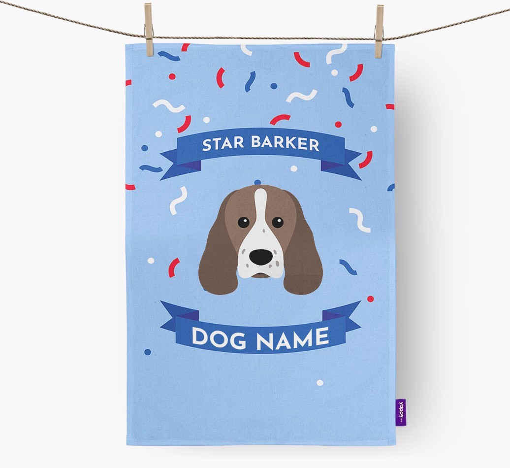 'Star Barker' - Personalized {breedFullName} Tea Towel