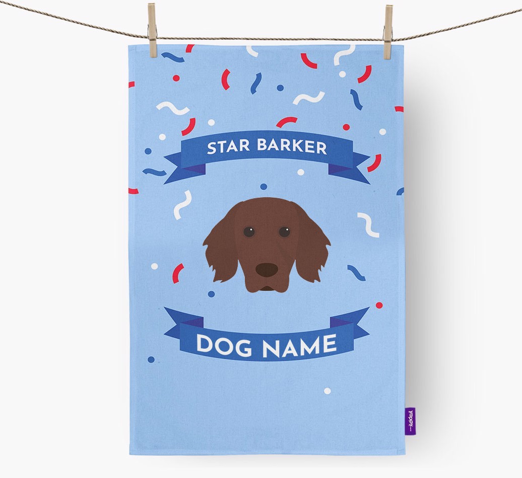 Personalised 'Star Barker' Tea Towel with {breedFullName} Icon