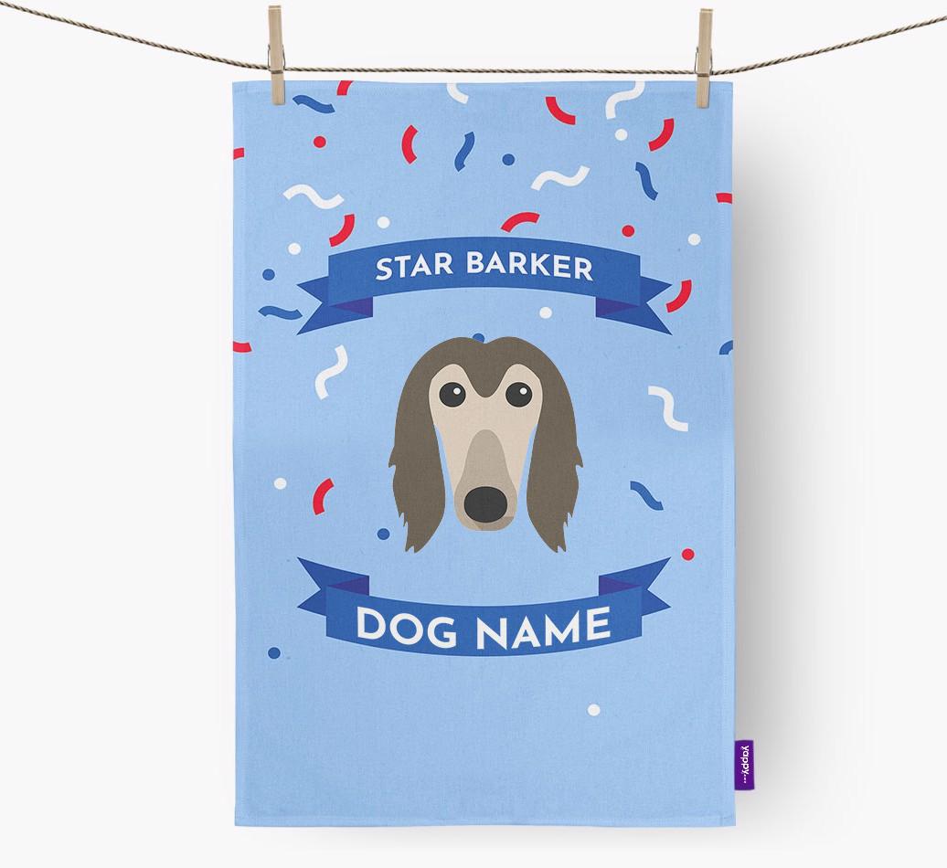 'Star Barker' - Personalized {breedFullName} Tea Towel