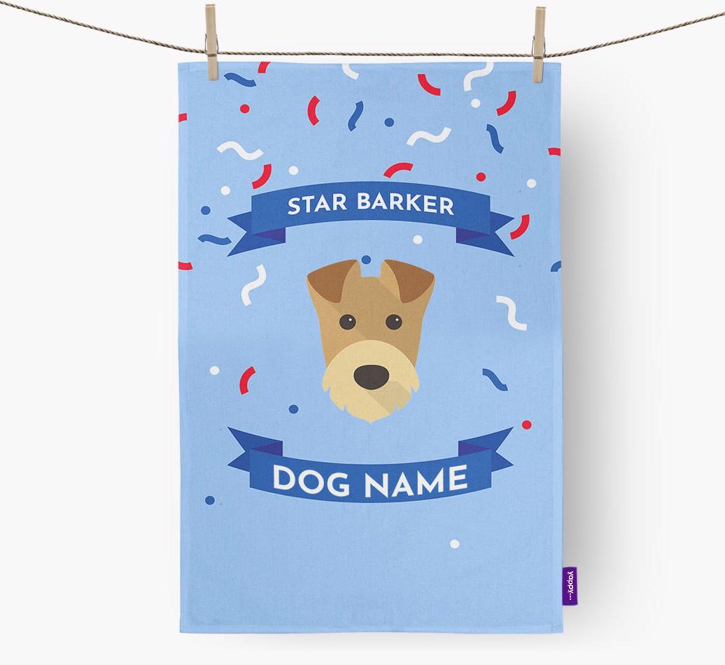 'Star Barker' - Personalized {breedFullName} Tea Towel