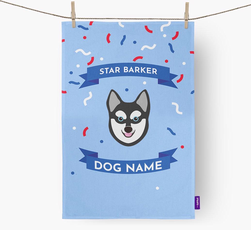 'Star Barker' - Personalized {breedFullName} Tea Towel