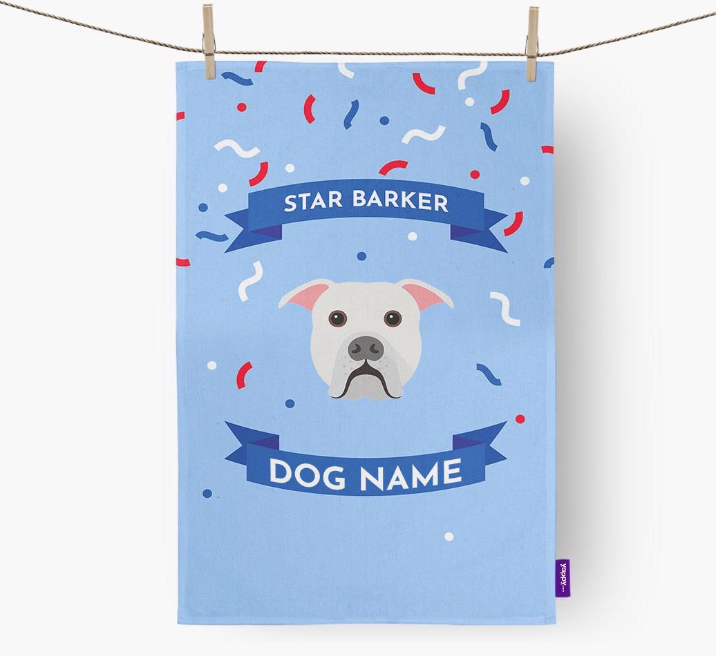 'Star Barker' - Personalized {breedFullName} Tea Towel