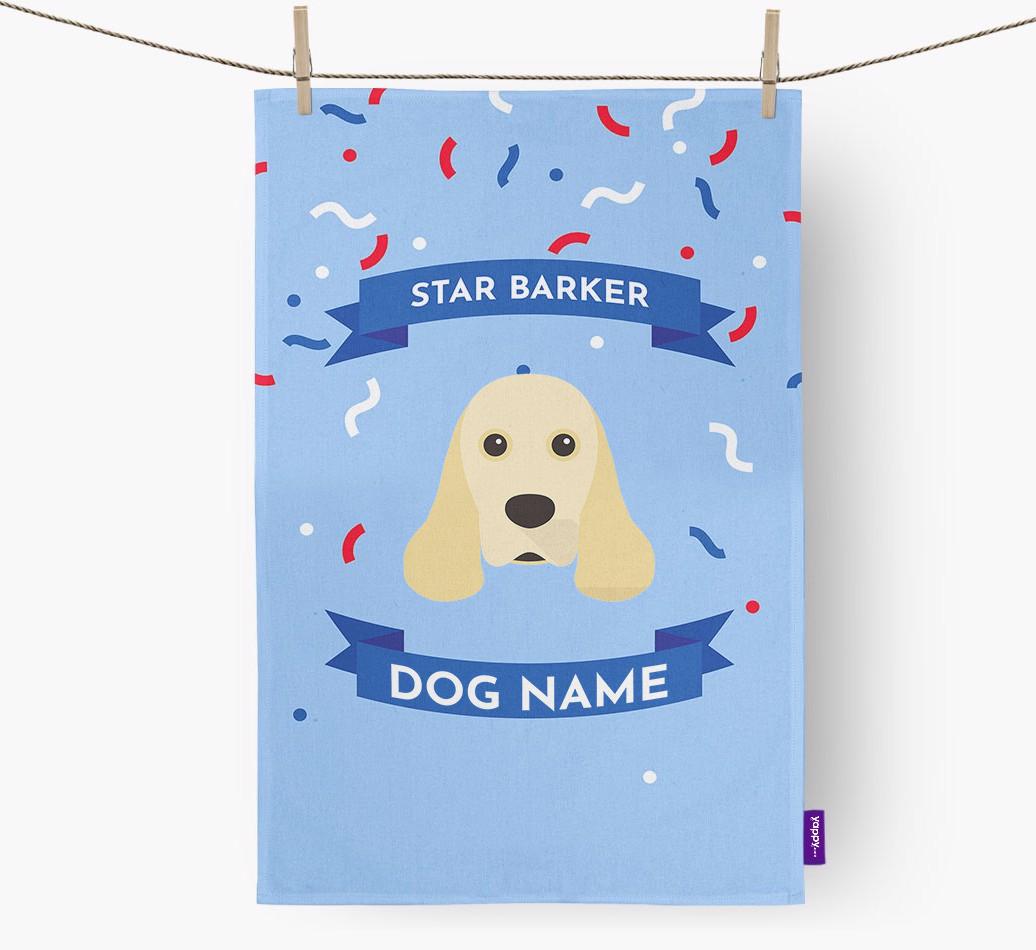 'Star Barker' - Personalized {breedFullName} Tea Towel