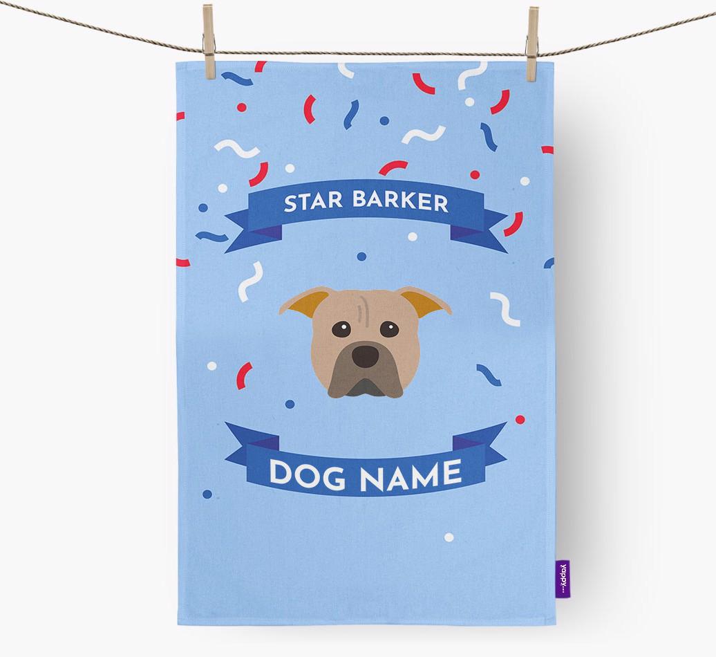 'Star Barker' - Personalized {breedFullName} Tea Towel