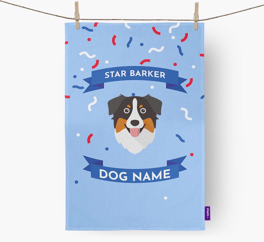 'Star Barker' - Personalized {breedFullName} Tea Towel