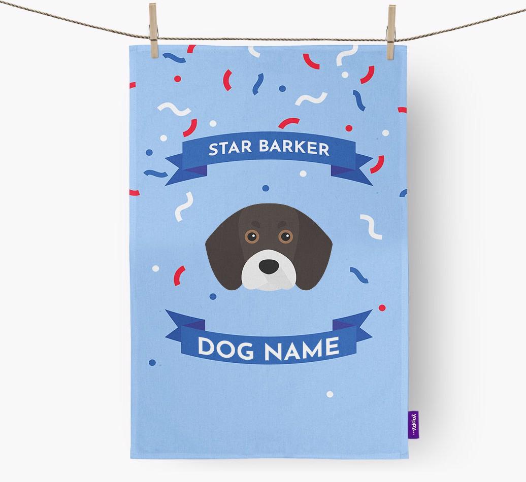 'Star Barker' - Personalized {breedFullName} Tea Towel