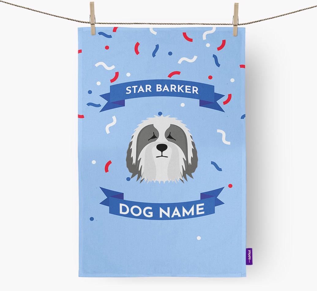 'Star Barker' - Personalized {breedFullName} Tea Towel