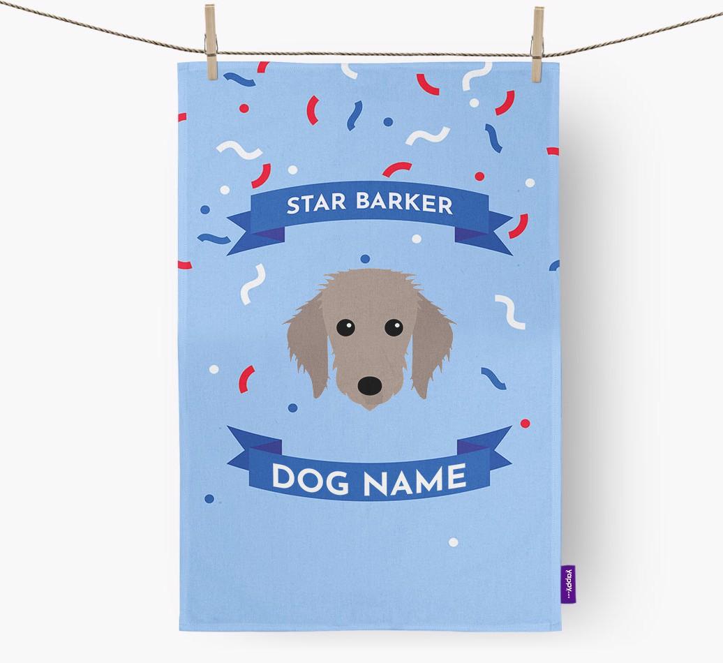 'Star Barker' - Personalized {breedFullName} Tea Towel
