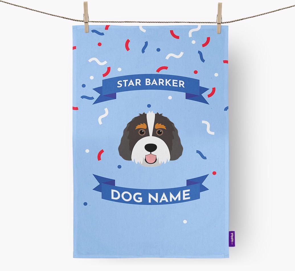 'Star Barker' - Personalized {breedFullName} Tea Towel
