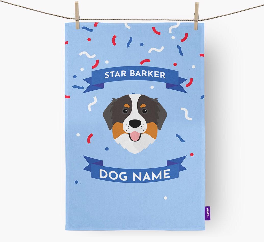 'Star Barker' - Personalized {breedFullName} Tea Towel
