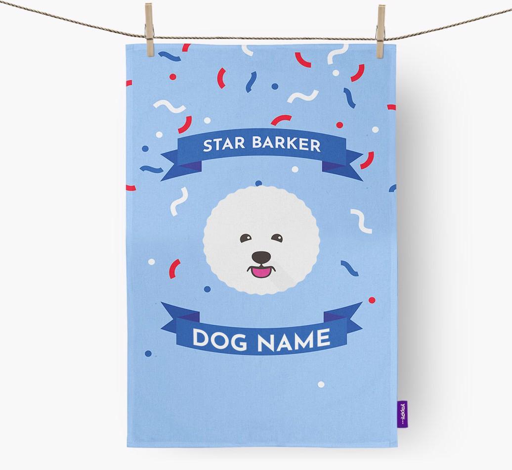 'Star Barker' - Personalized {breedFullName} Tea Towel