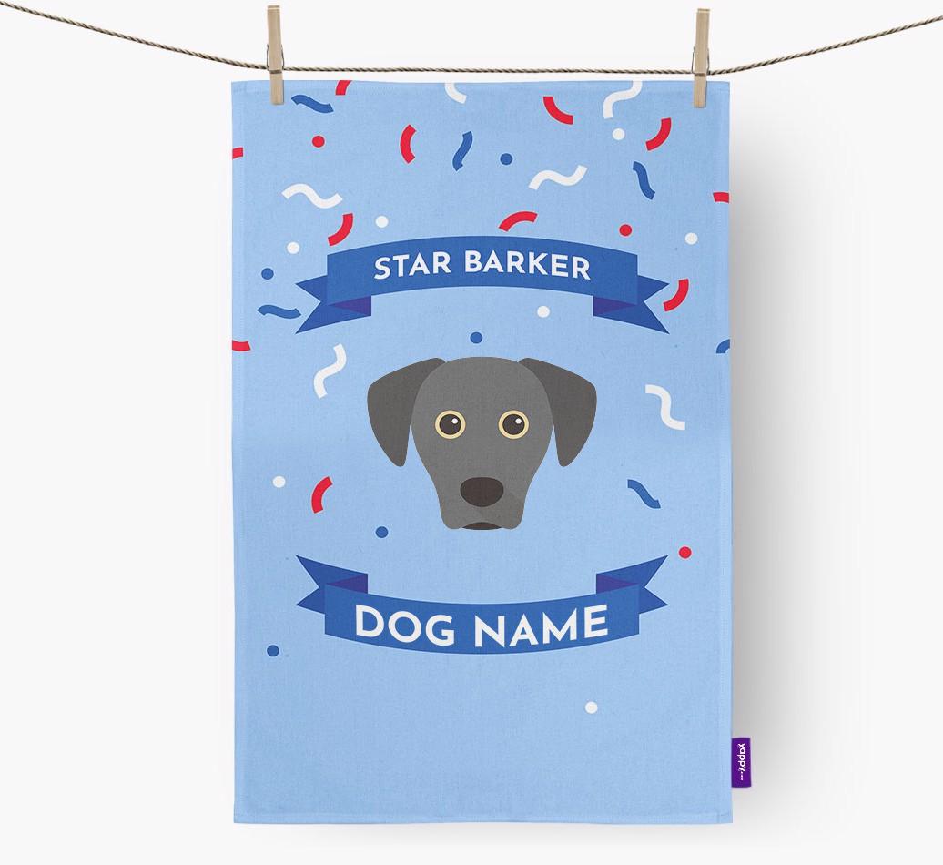 'Star Barker' - Personalized {breedFullName} Tea Towel
