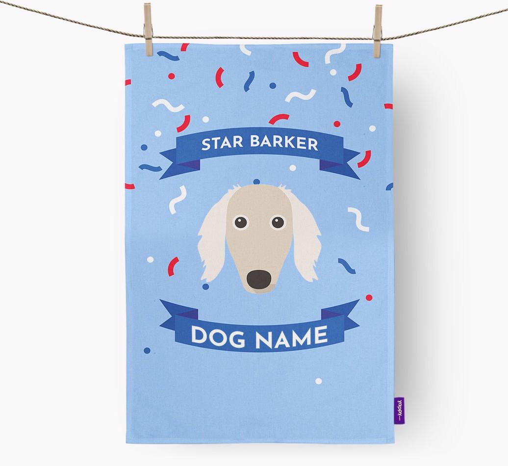 'Star Barker' - Personalized {breedFullName} Tea Towel