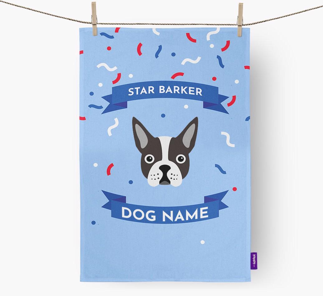 'Star Barker' - Personalized {breedFullName} Tea Towel