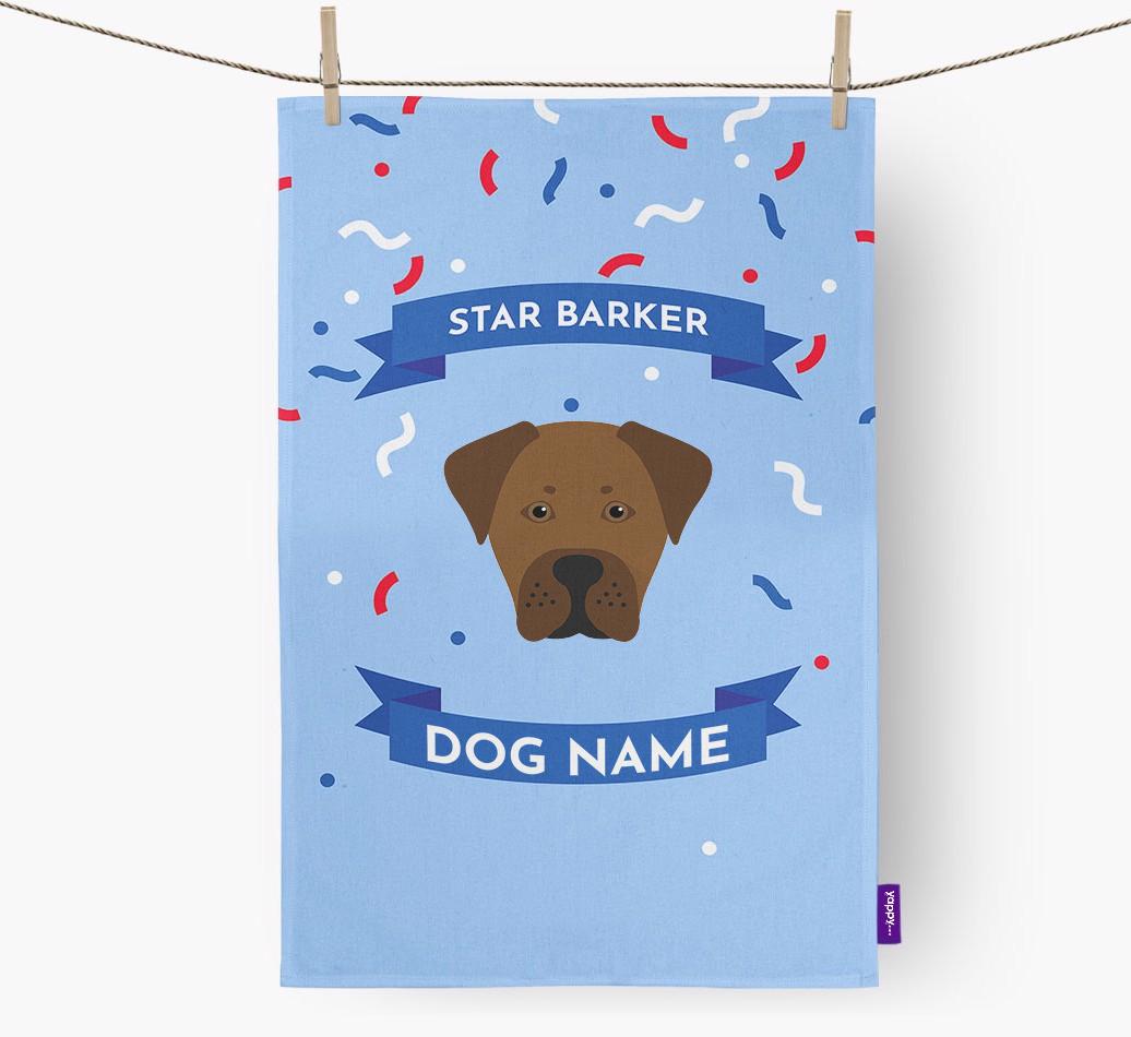 'Star Barker' - Personalized {breedFullName} Tea Towel