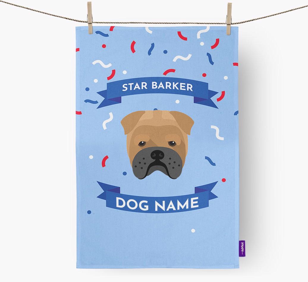 'Star Barker' - Personalized {breedFullName} Tea Towel