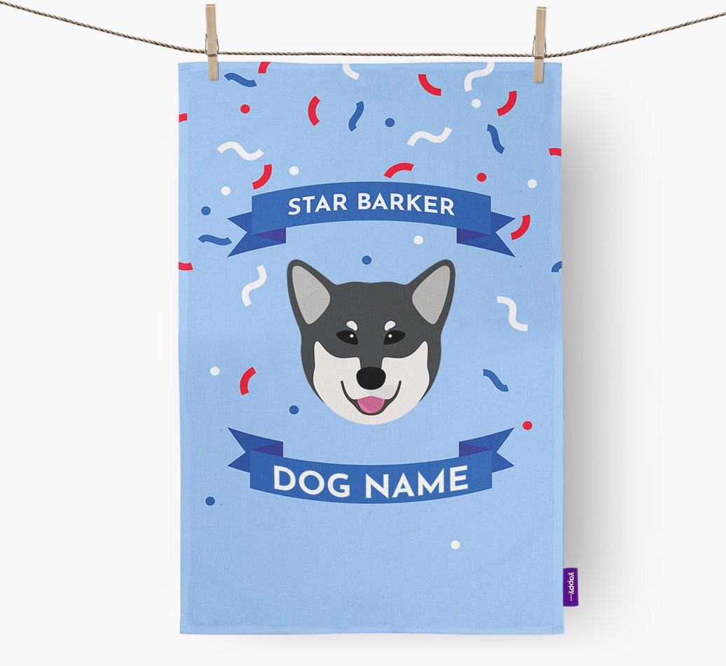 'Star Barker' - Personalized {breedFullName} Tea Towel
