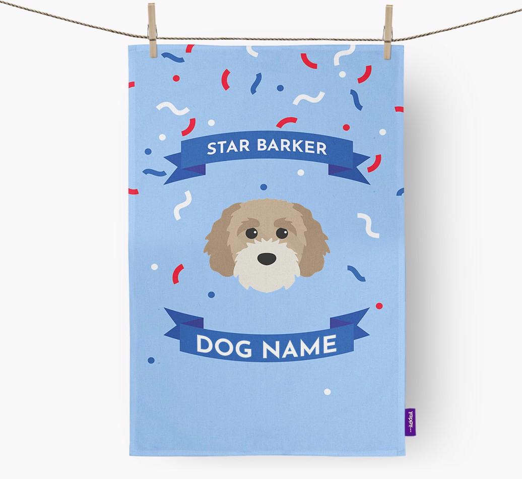 'Star Barker' - Personalized {breedFullName} Tea Towel