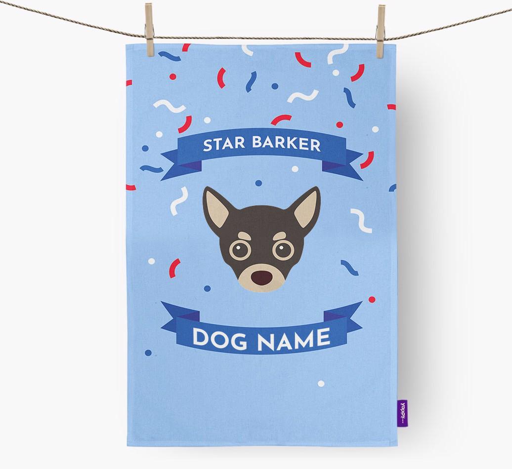 'Star Barker' - Personalized {breedFullName} Tea Towel
