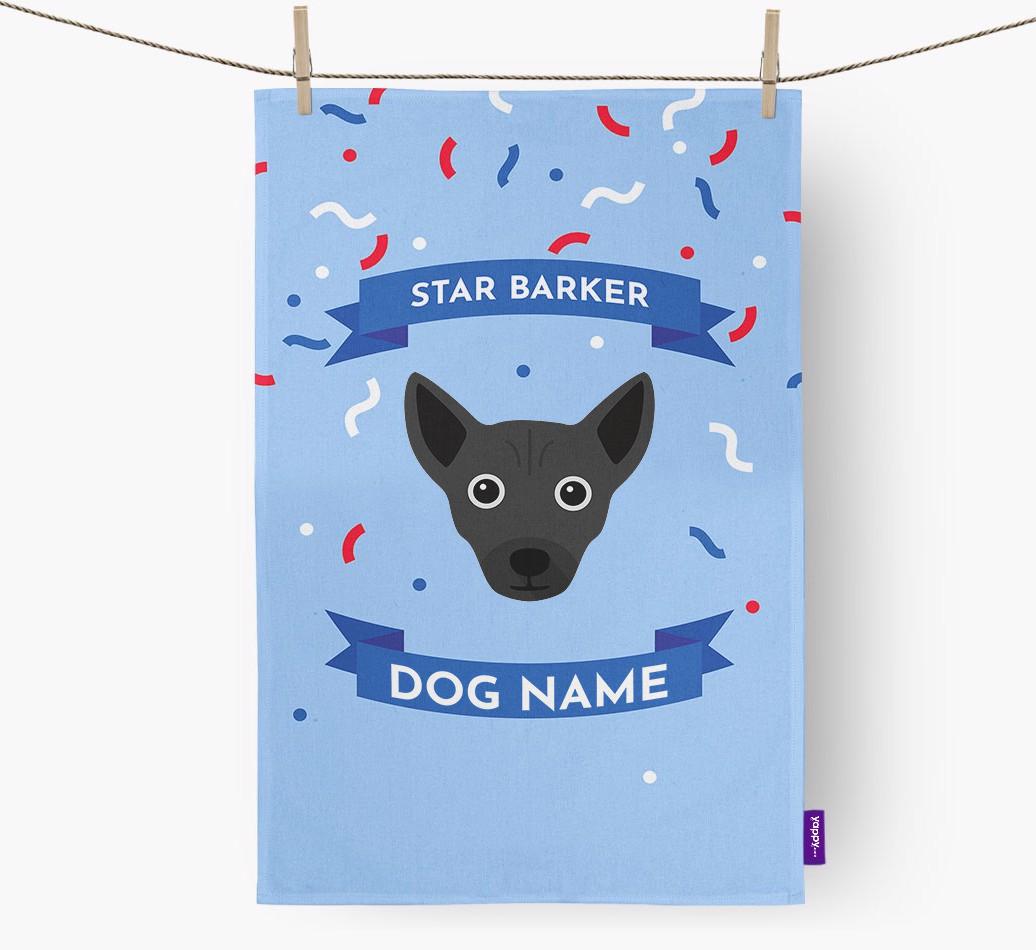 'Star Barker' - Personalized {breedFullName} Tea Towel