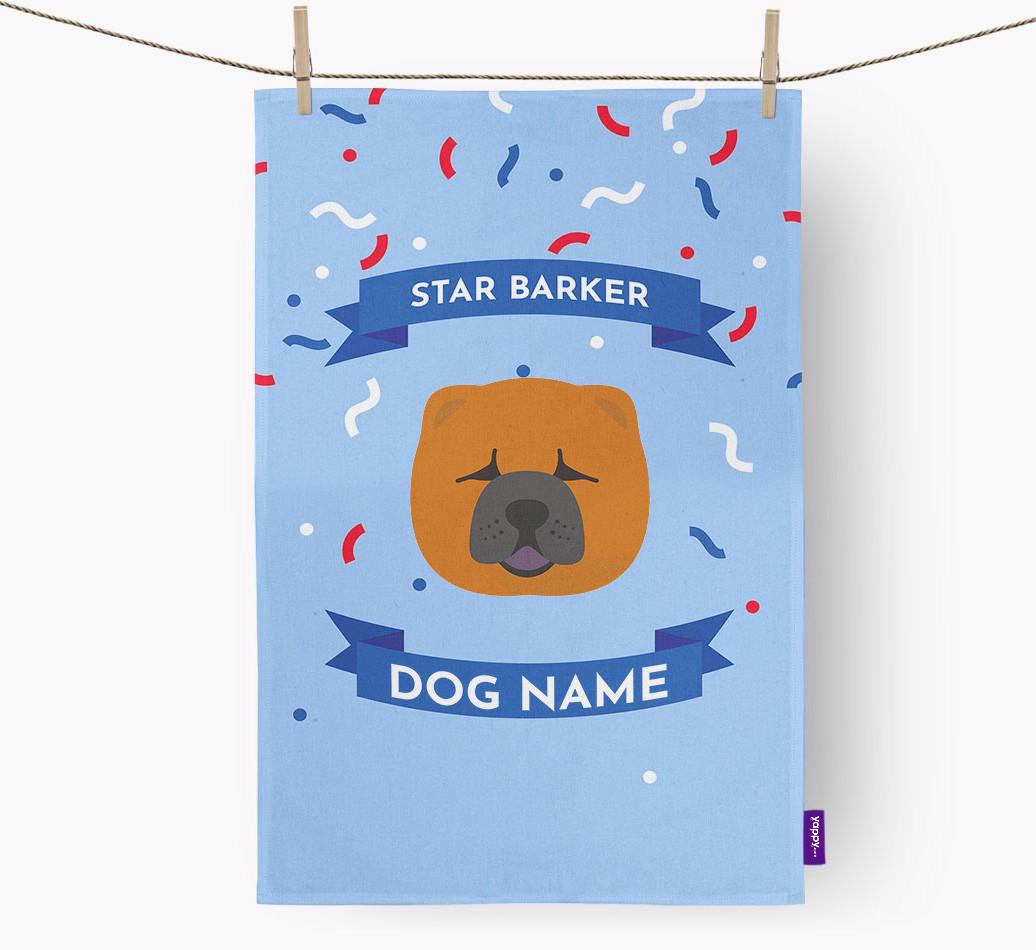 'Star Barker' - Personalized {breedFullName} Tea Towel