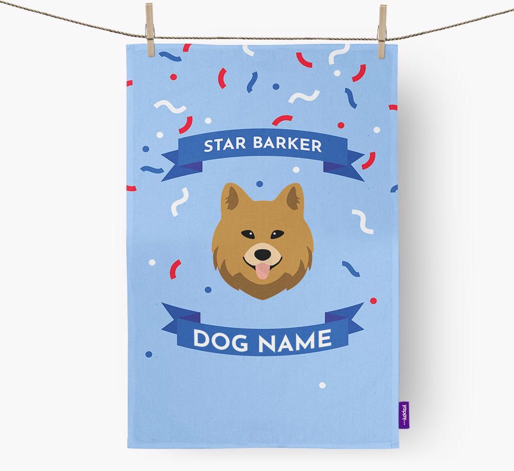'Star Barker' - Personalized {breedFullName} Tea Towel