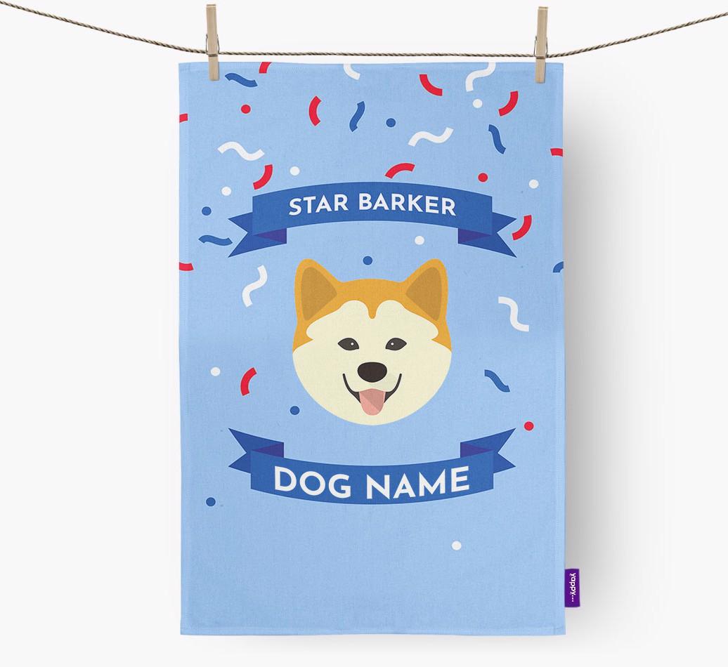 'Star Barker' - Personalized {breedFullName} Tea Towel