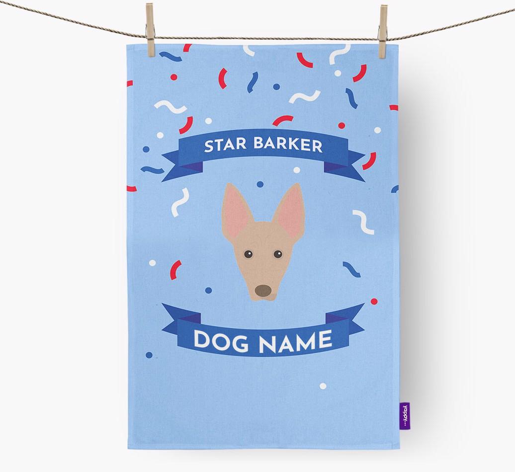 'Star Barker' - Personalized {breedFullName} Tea Towel