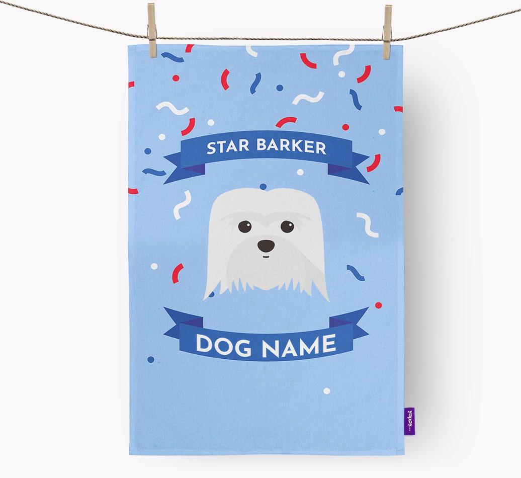 'Star Barker' - Personalized {breedFullName} Tea Towel