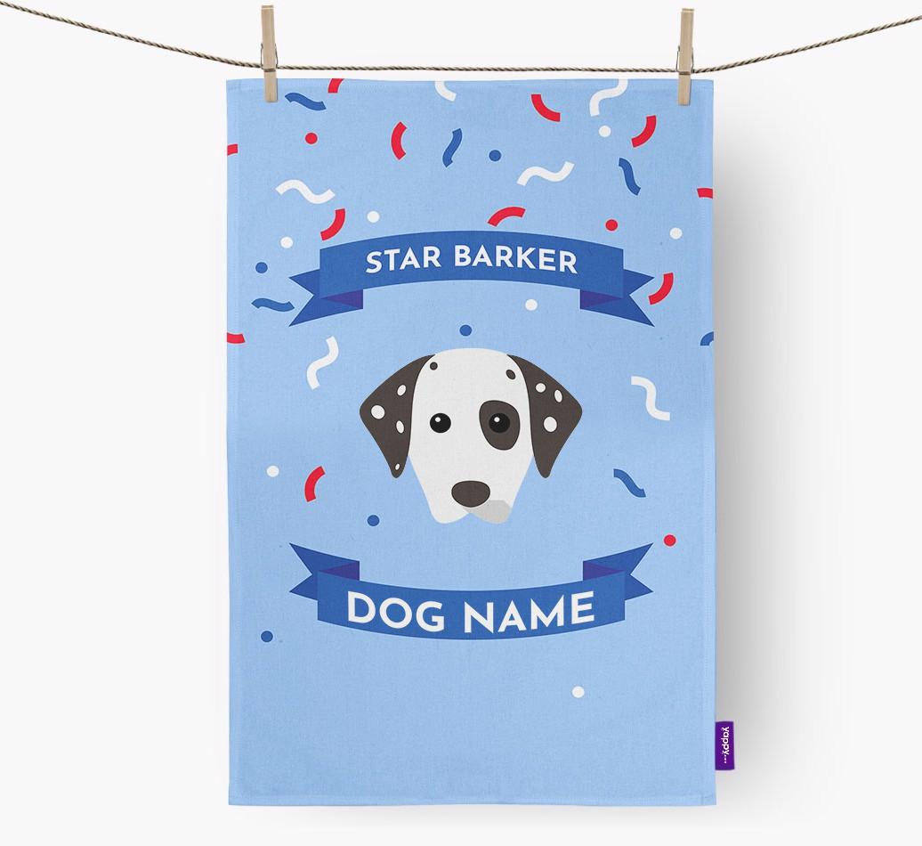 'Star Barker' - Personalized {breedFullName} Tea Towel