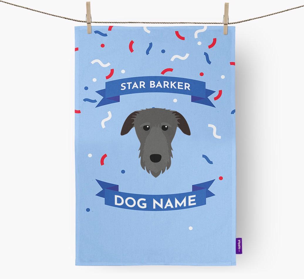 'Star Barker' - Personalized {breedFullName} Tea Towel