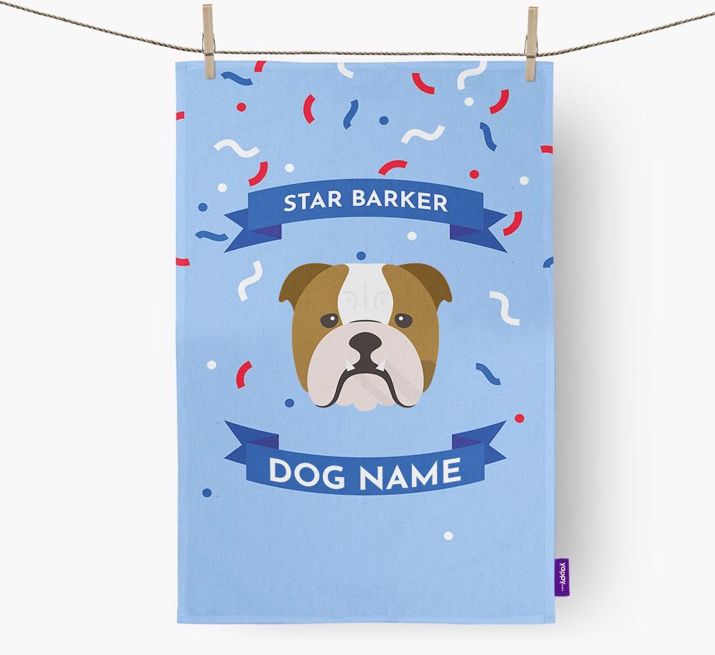 'Star Barker' - Personalized {breedFullName} Tea Towel