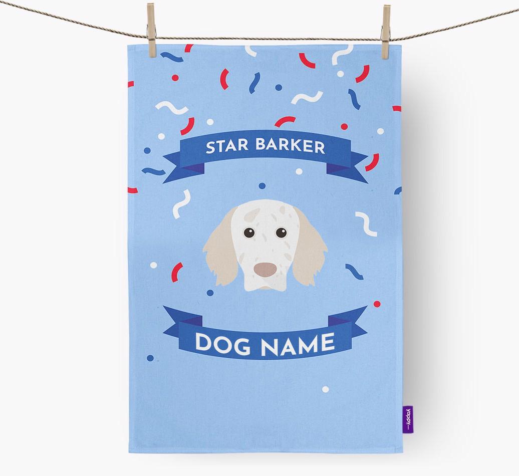 'Star Barker' - Personalized {breedFullName} Tea Towel