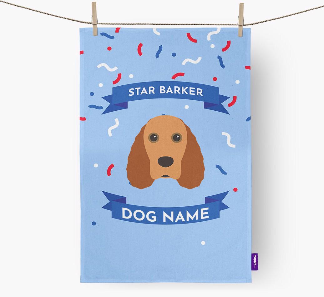 'Star Barker' - Personalized {breedFullName} Tea Towel