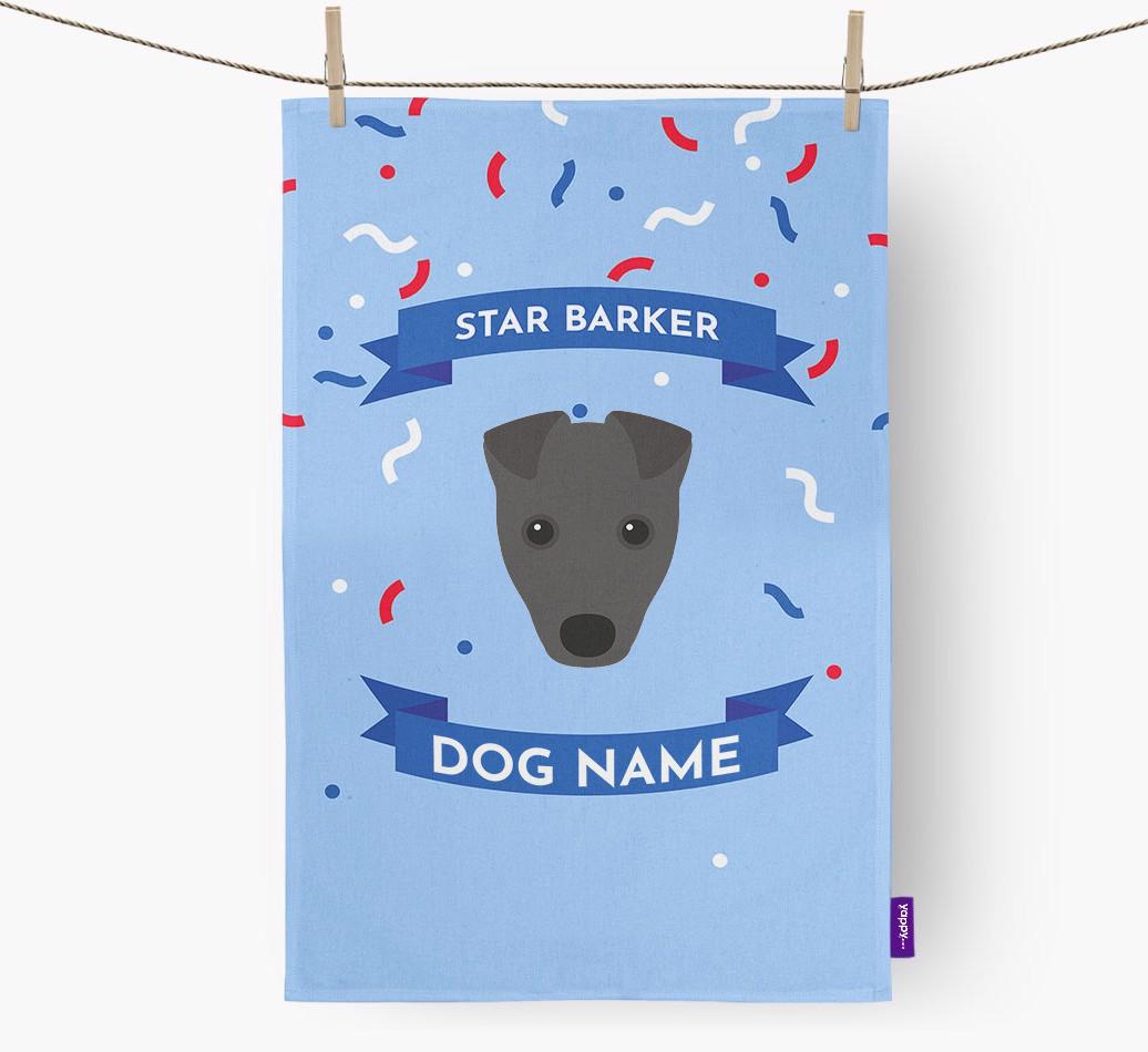 'Star Barker' - Personalized {breedFullName} Tea Towel