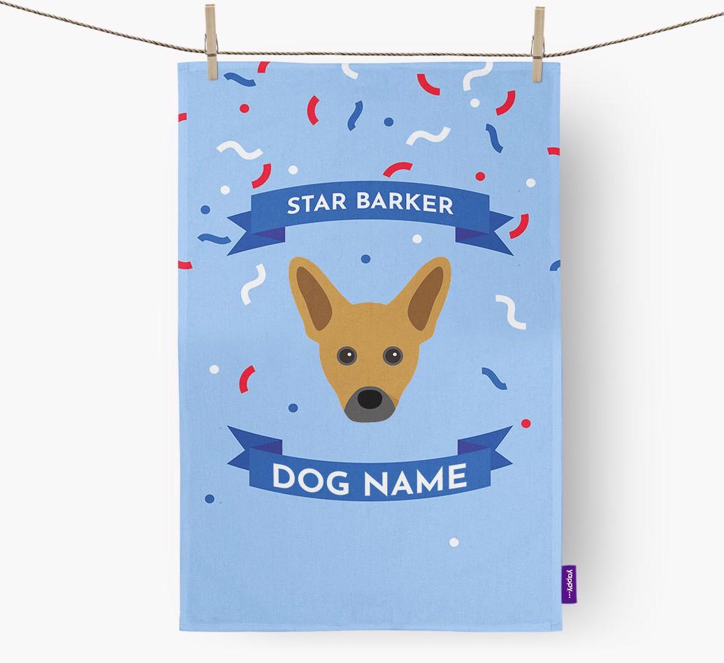 'Star Barker' - Personalized {breedFullName} Tea Towel
