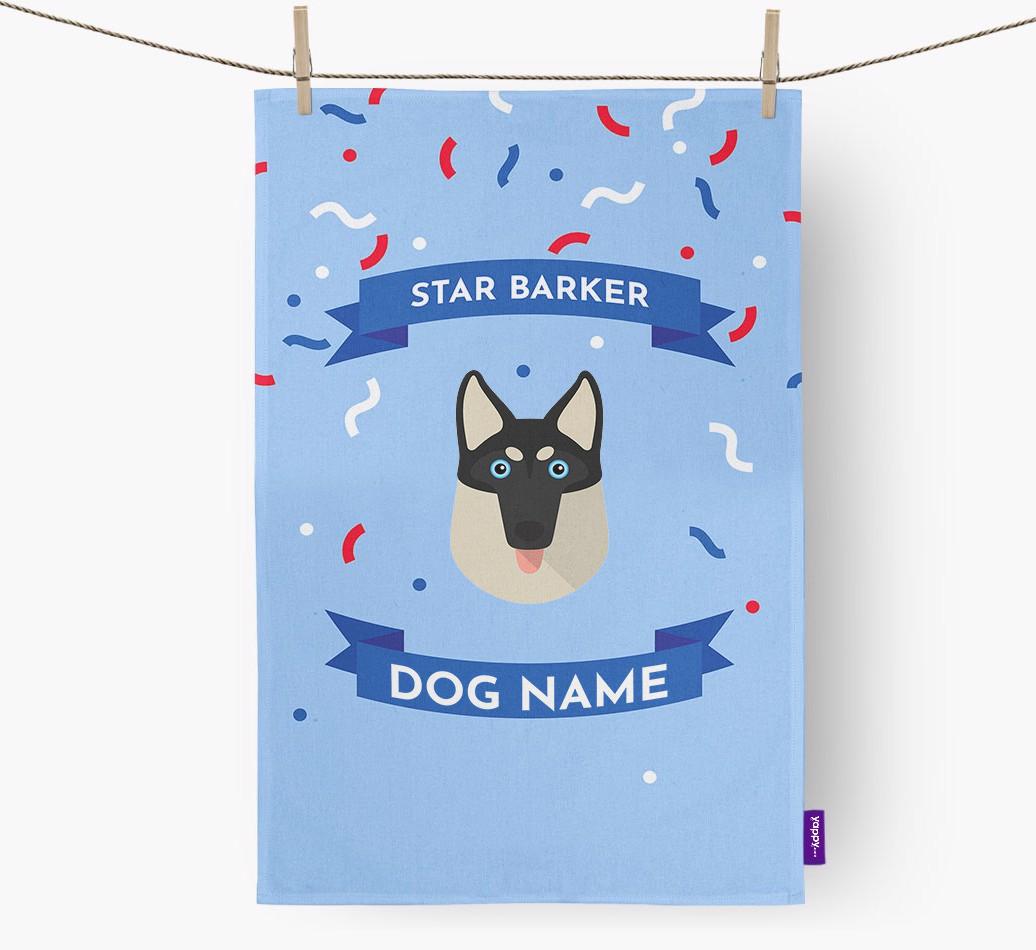 'Star Barker' - Personalized {breedFullName} Tea Towel