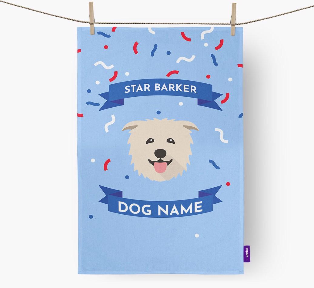 'Star Barker' - Personalized {breedFullName} Tea Towel