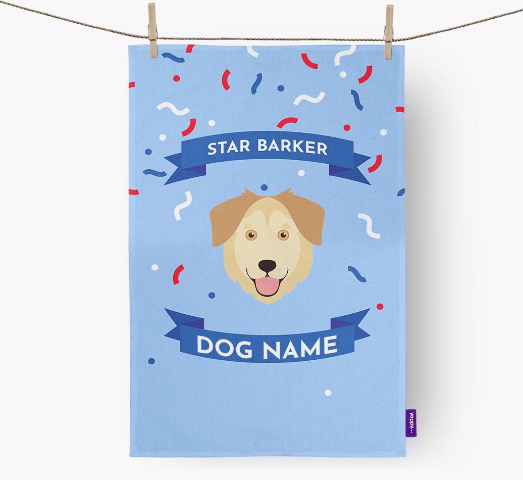 'Star Barker' - Personalized {breedFullName} Tea Towel