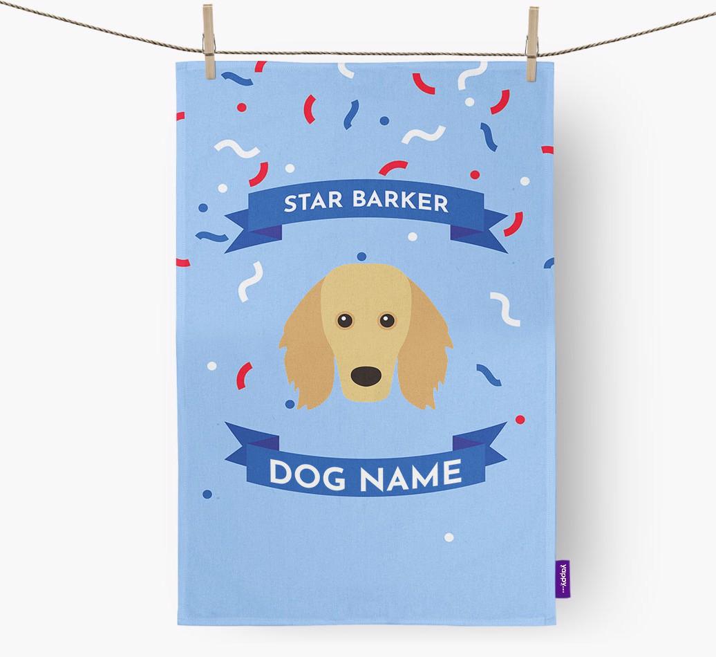 'Star Barker' - Personalized {breedFullName} Tea Towel