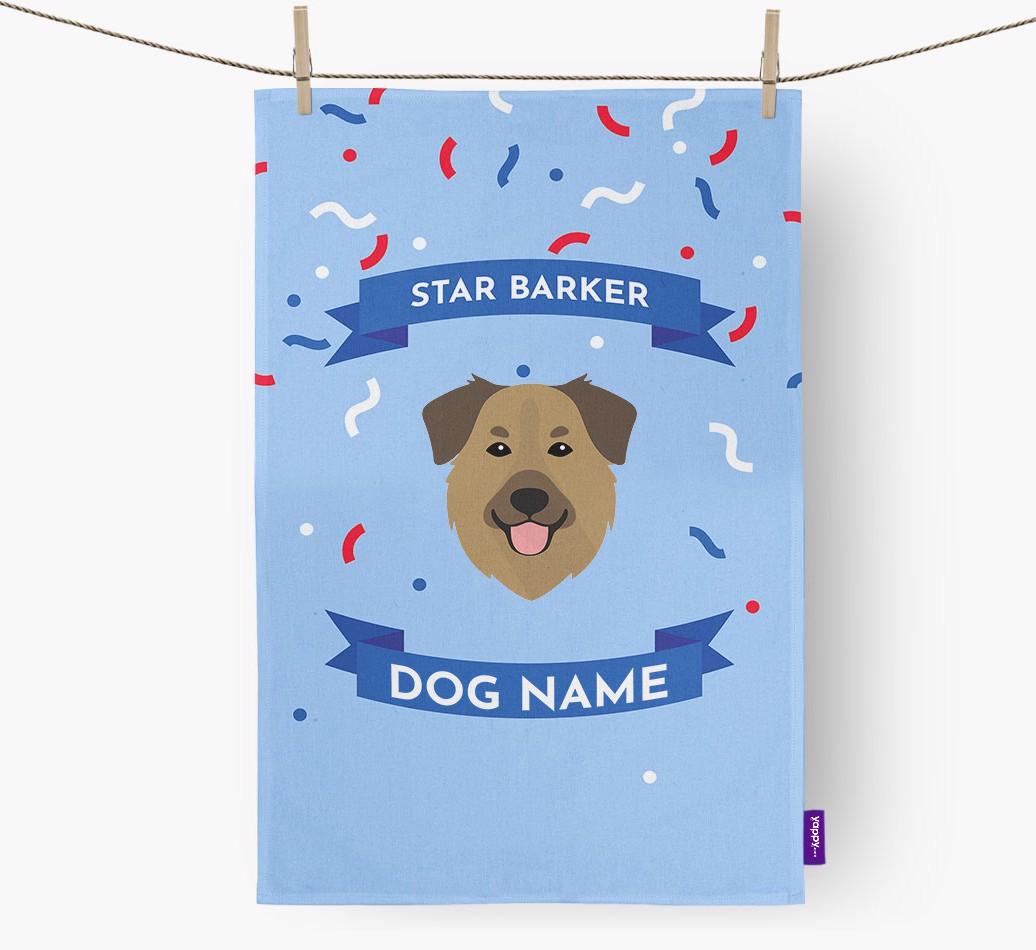 'Star Barker' - Personalized {breedFullName} Tea Towel