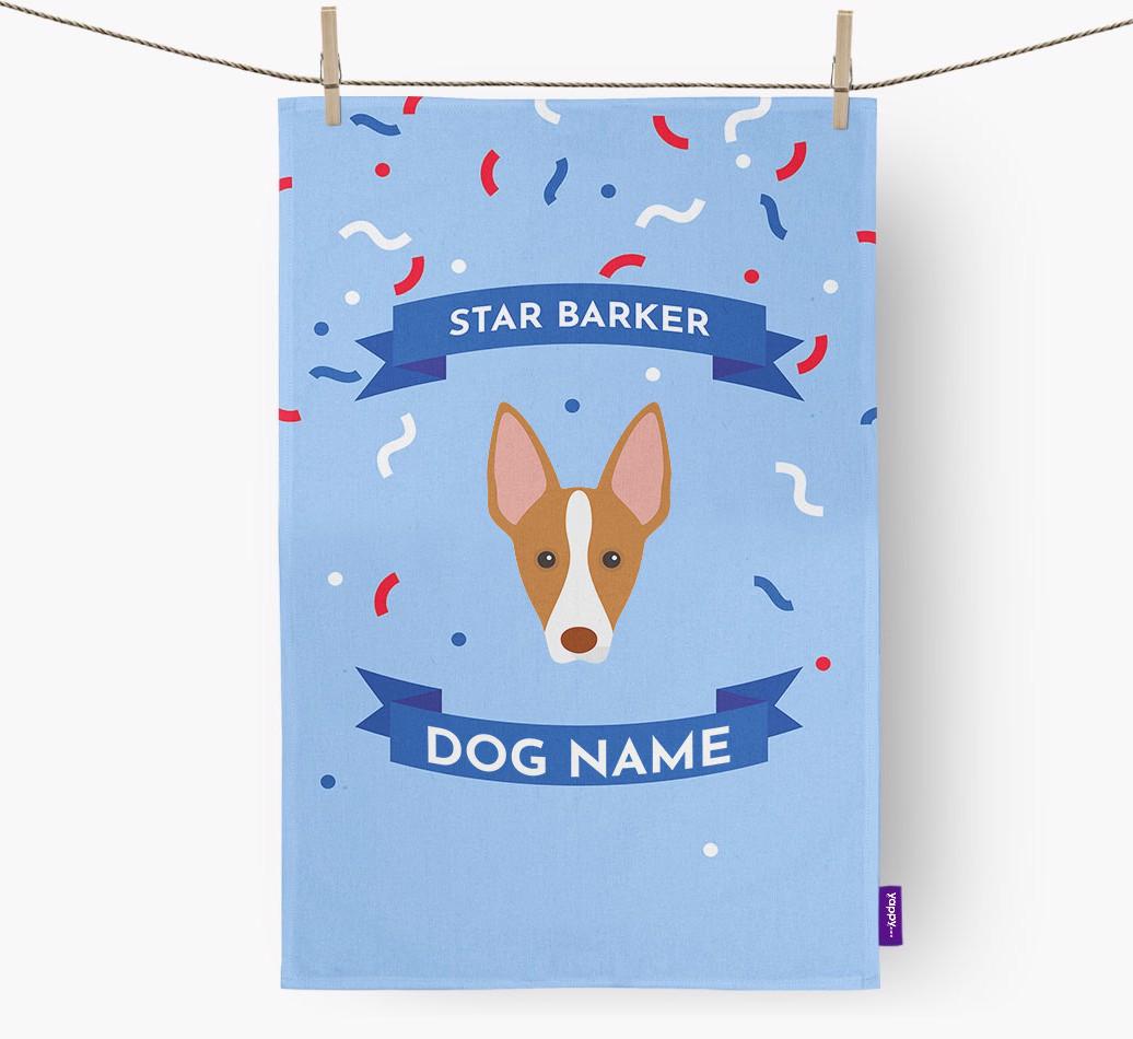 'Star Barker' - Personalized {breedFullName} Tea Towel