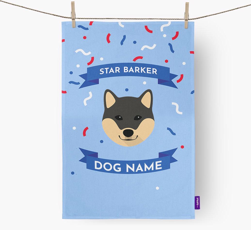 'Star Barker' - Personalized {breedFullName} Tea Towel