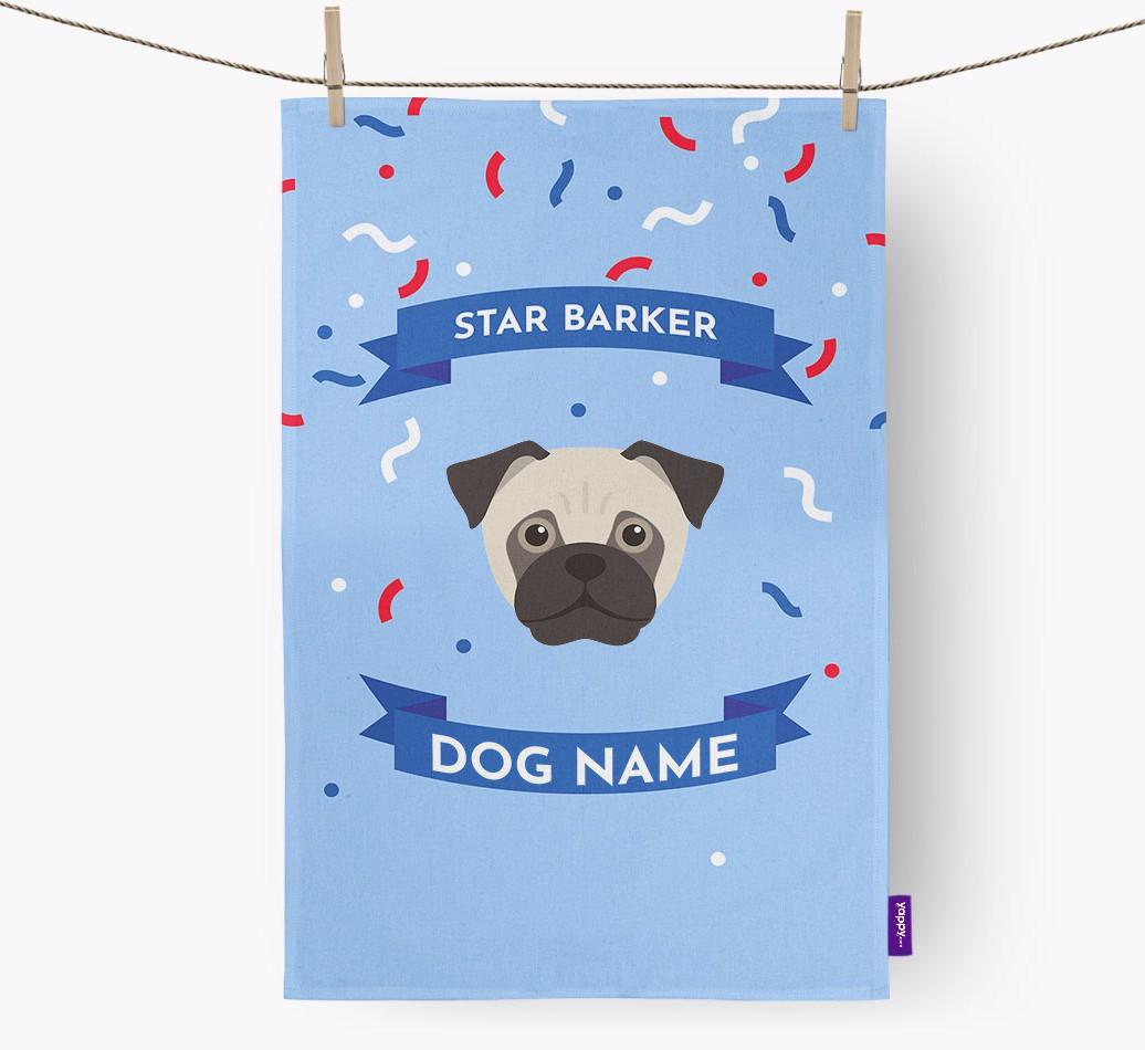 'Star Barker' - Personalized {breedFullName} Tea Towel